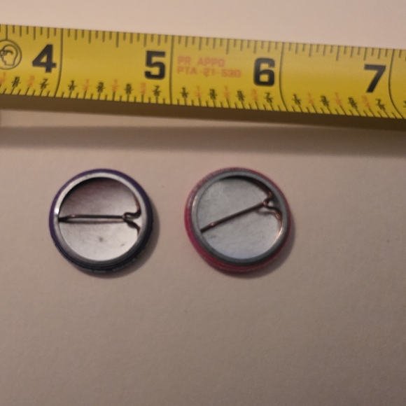 Purple and Pink Button Pins, Political Slogan Buttons, Creativity is Freedom, - Picture 4 of 6